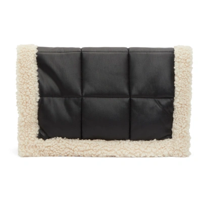 Shop Stand Studio Black Faux-leather And Sherpa Vivienne Clutch In 89100 Blkwh
