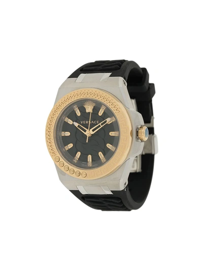 Shop Versace Chain Reaction 40mm Watch In Black