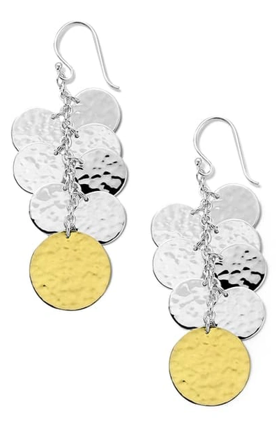 Shop Ippolita Chimera Classico Hammered Silver & 18k Gold Drop Earrings In Yellow Gold/ Silver