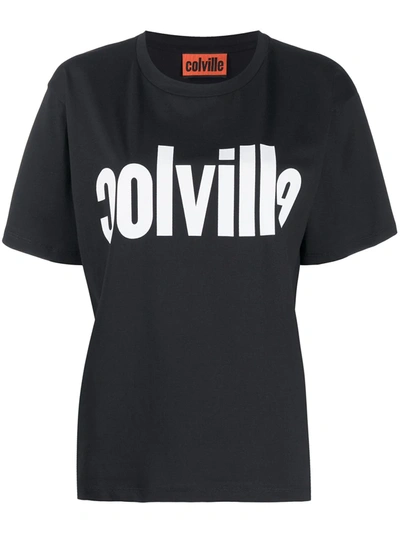 Shop Colville Logo-print Cotton T-shirt In Black