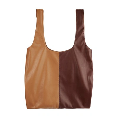 Shop Nanushka Jo Bag In Vegan Leather In Plum Chutney Brown