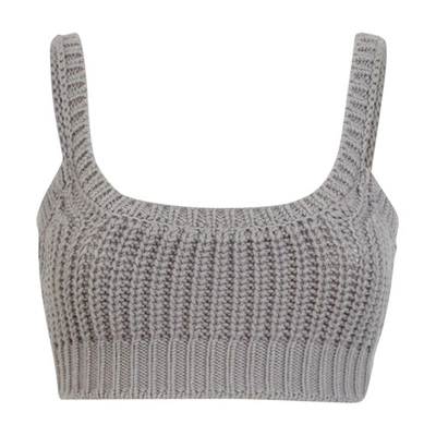 Shop Fendi Grey Knit Top In Gris