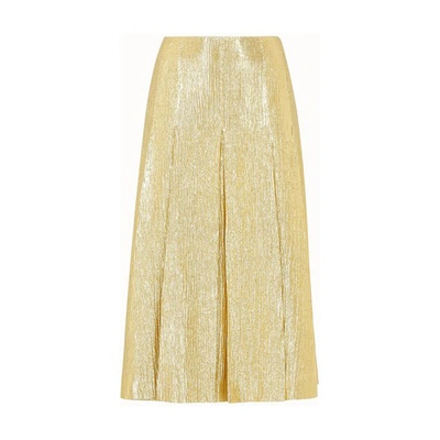 Shop Fendi Gold Lurex Skirt In Or