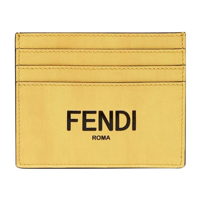 Shop Fendi Card Holder In Jaune