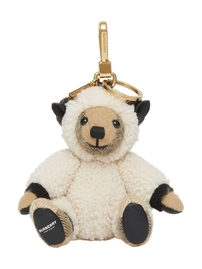 Shop Burberry Thomas Bear Sheep Costume Charm In Neutrals