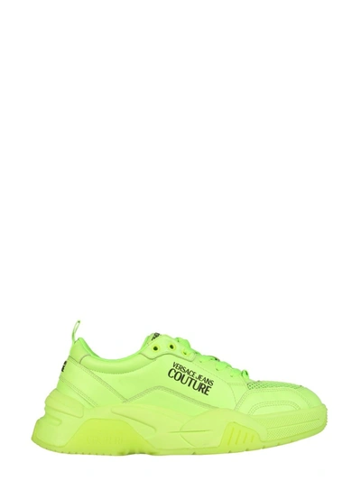 Shop Versace Jeans Couture Low Sneakers With Logo In Green