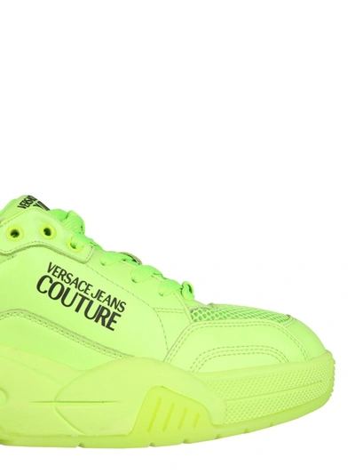 Shop Versace Jeans Couture Low Sneakers With Logo In Green