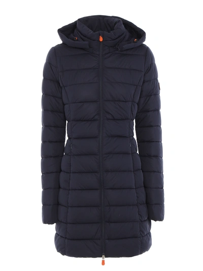 Shop Save The Duck Ultra Light Hooded Padded Coat In Blue