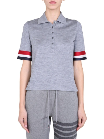 Shop Thom Browne Regular Fit Polo In Grey