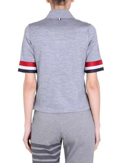 Shop Thom Browne Regular Fit Polo In Grey