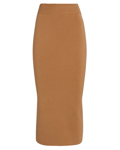 Shop Victor Glemaud Colorblock Knit Midi Skirt In Brown/black