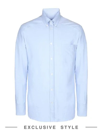 Shop Yoox Net-a-porter For The Prince's Foundation Man Shirt Sky Blue Size 42 Cotton