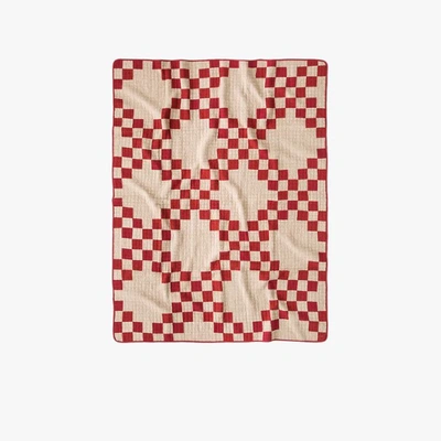 Shop Basshu Red And White Patchwork Quilt