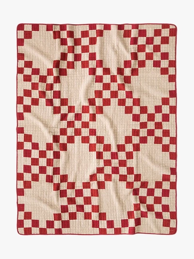 Shop Basshu Red And White Patchwork Quilt