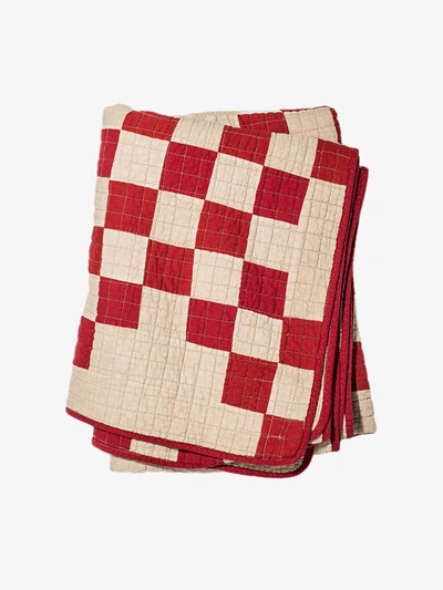 Shop Basshu Red And White Patchwork Quilt