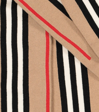 Shop Burberry Icon Stripe Cotton-blend Tights In Beige