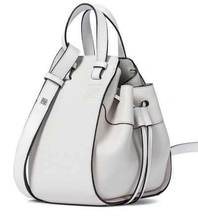 Shop Loewe Hammock Mini Leather Shoulder Bag In White