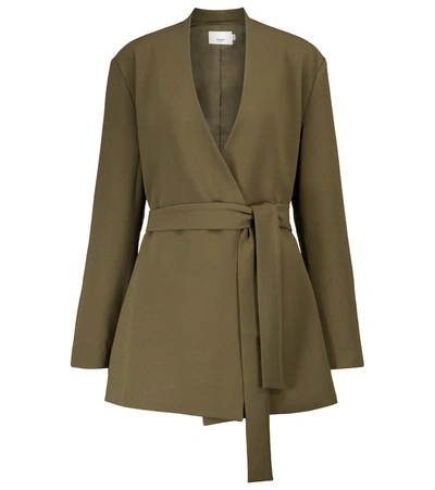 Shop The Frankie Shop Belted Blazer In Green