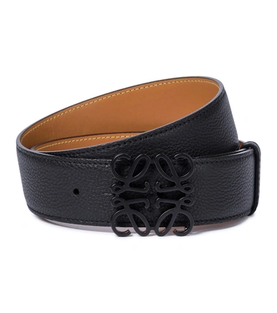 LOEWE - Anagram Elastic Belt In Webbing And Brass for Woman - Black/Gold - Cotton/Brass