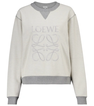 Shop Loewe Anagram Cotton Sweatshirt In Grey