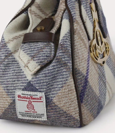 Shop Vivienne Westwood Harris Medium Yasmine Bag Purple Tartan