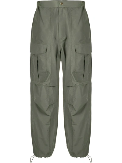 Shop Paria Farzaneh Recycled Panel Cargo Trousers In Green