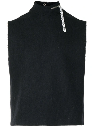 Shop Raf Simons Chain-detail Knitted Vest In Black