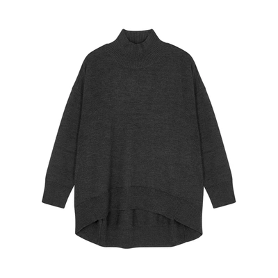 Shop Eileen Fisher Dark Grey Merino Wool Jumper