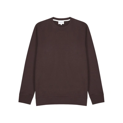 Shop Norse Projects Vagn Dark Brown Cotton Sweatshirt In Burgundy