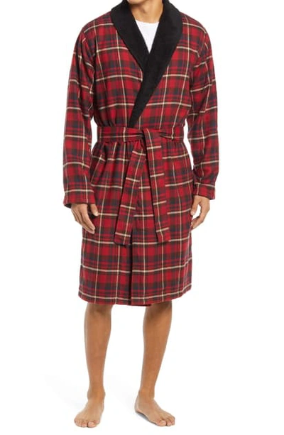 Shop Ugg Kalib Robe In Red Plaid