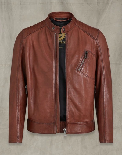 Shop Belstaff V Racer 2.0 Leather Jacket In Red