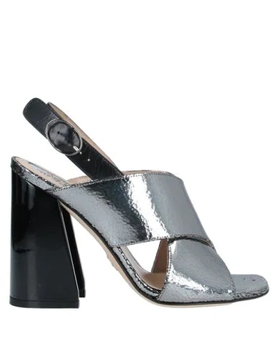 Shop Paula Cademartori Sandals In Lead