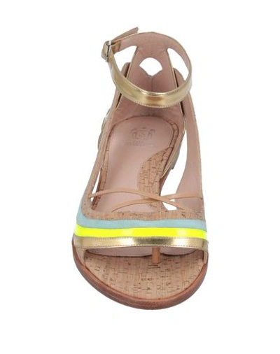 Shop Paula Cademartori Toe Strap Sandals In Acid Green