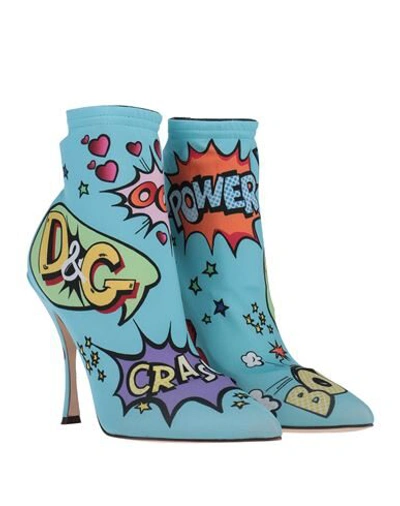 Shop Dolce & Gabbana Ankle Boots In Turquoise