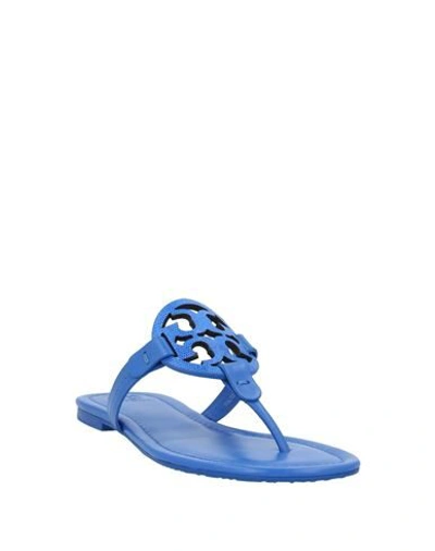 TORY BURCH TORY BURCH WOMAN THONG SANDAL BLUE SIZE 5.5 SOFT LEATHER 11963385BA 3