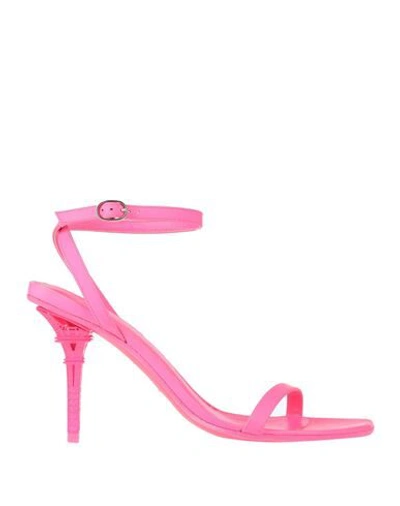 Shop Vetements Woman Sandals Fuchsia Size 7 Soft Leather In Pink