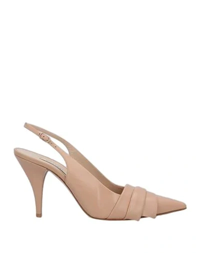 Shop Casadei Woman Pumps Blush Size 8.5 Soft Leather In Pink
