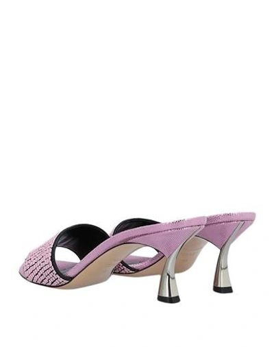 Shop Casadei Woman Sandals Pink Size 6 Textile Fibers, Soft Leather