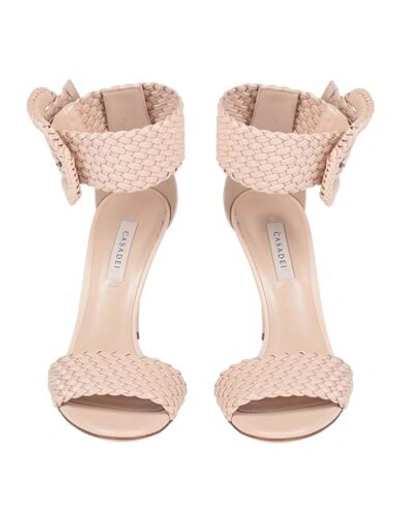 Shop Casadei Woman Sandals Blush Size 6 Soft Leather In Pink