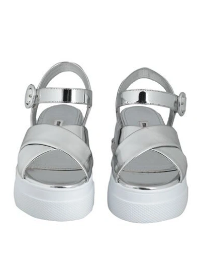 Shop Miu Miu Sandals In Silver