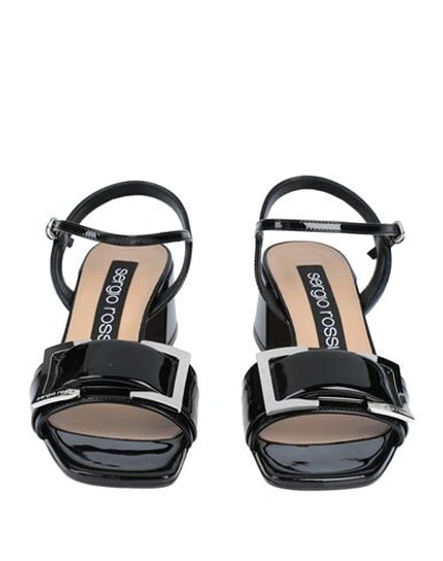 Shop Sergio Rossi Woman Sandals Black Size 7.5 Soft Leather