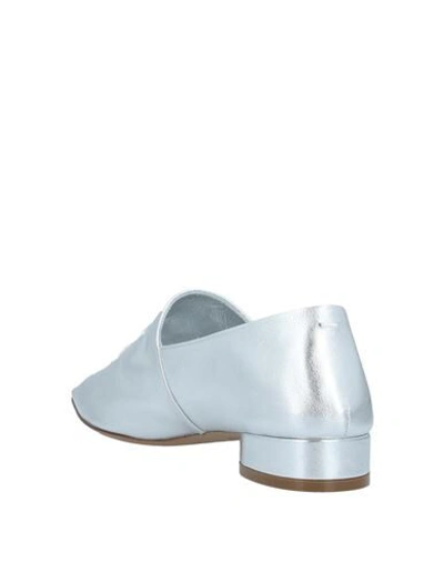 Shop Maison Margiela Woman Loafers Silver Size 7 Soft Leather