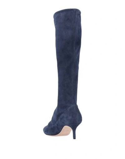 Shop Alberta Ferretti Knee Boots In Dark Blue