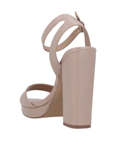 Shop Steve Madden Woman Sandals Beige Size 5.5 Soft Leather