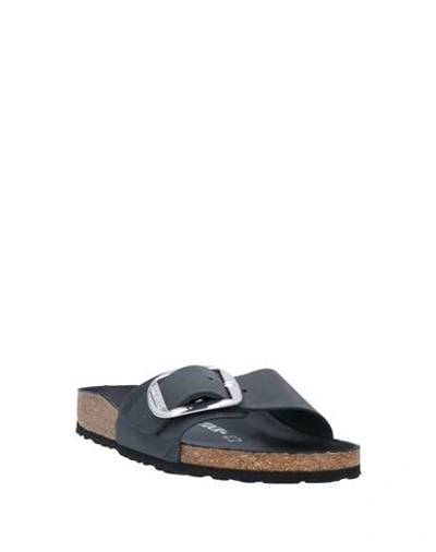 Birkenstock Madrid Big Buckle Sliders 1006523 In Black