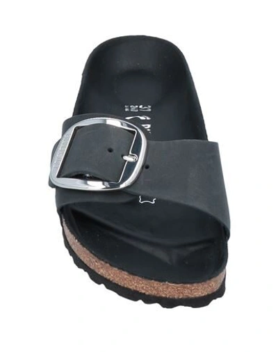 Birkenstock Madrid Big Buckle Sliders 1006523 In Black