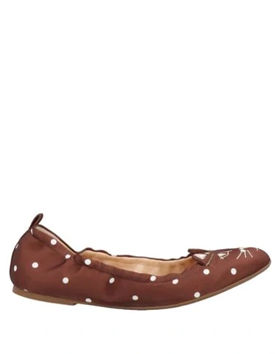 Shop Charlotte Olympia Ballet Flats In Cocoa