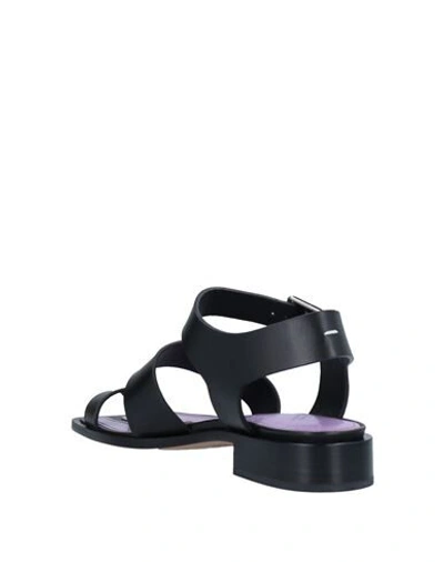 Shop Maison Margiela Woman Thong Sandal Black Size 8 Soft Leather