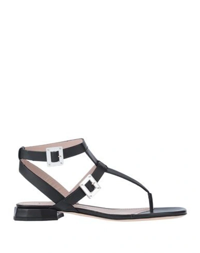 Shop Alberto Gozzi Toe Strap Sandals In Black