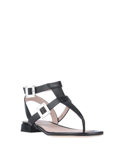Shop Alberto Gozzi Toe Strap Sandals In Black